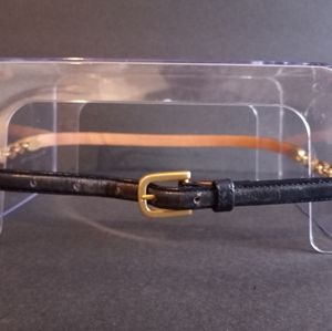 Americana by Sharif Navy Leather Belt (Lg)
